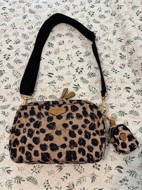 Twelve Little Leopard Diaper Clutch with matching coin purse